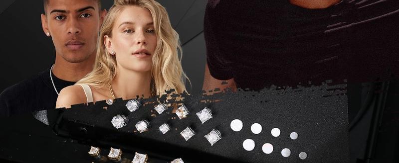 4 Pairs Stainless Steel Magnetic Earrings for Men Women Shiny Round Cubic Zirconia Stud Earrings Non-Pierced Ears Hypoallergenic Trend Fake Earrings 4-7MM