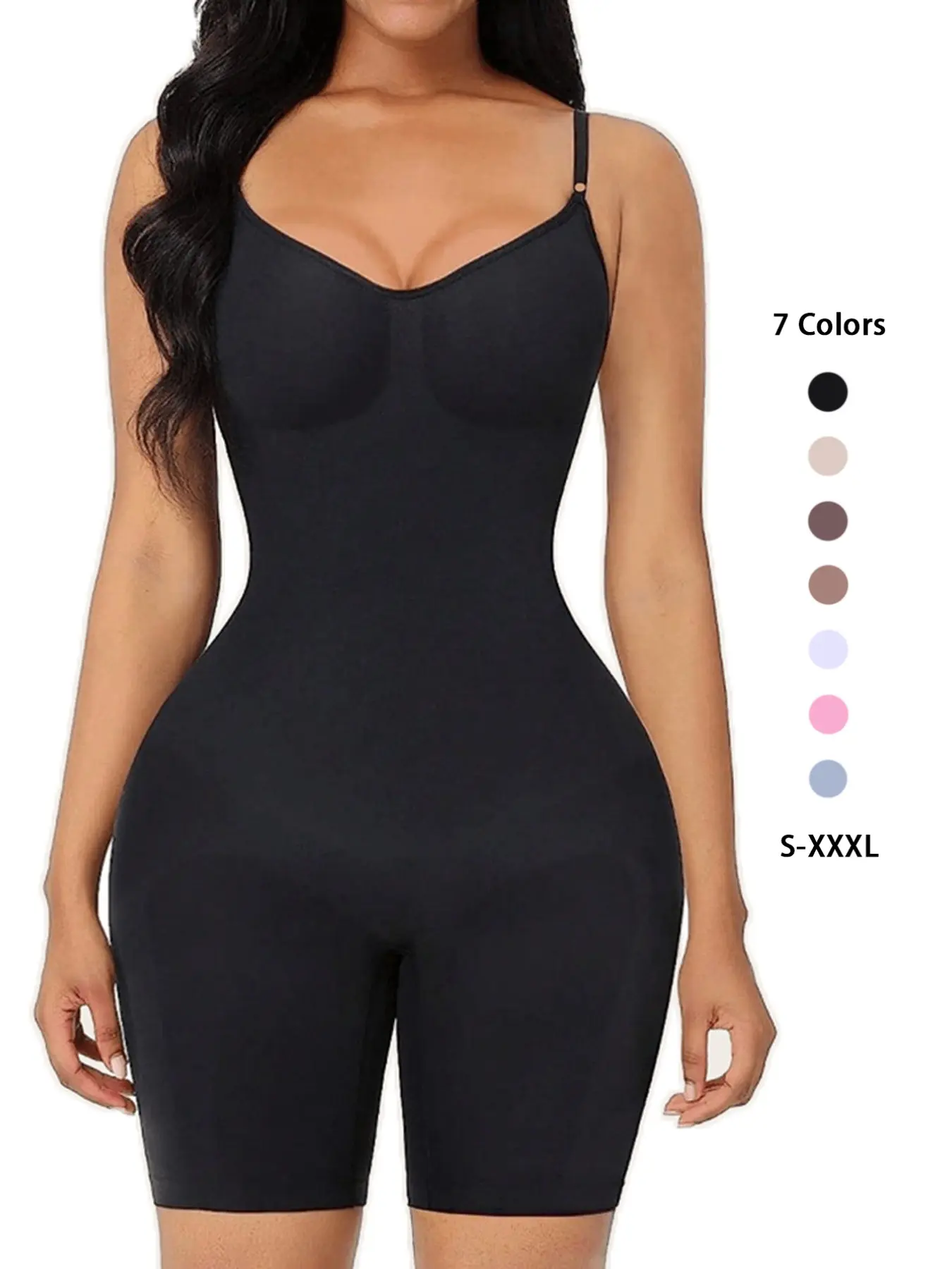 7 Color Women's Backless Shapewear Bodysuit, Waist Cinching Butt Lifting Comfortable Fashion Seamless Design, All-Season Wear