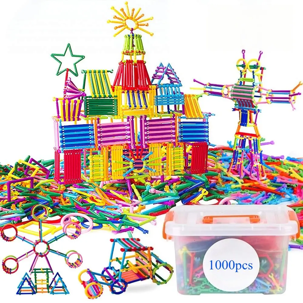 1000 Piece Building Toy Set, Various Shapes, Educational Construction Kit, 3D Puzzle, Interlocking Creative Connector, Stem Toy for Boys and Girls, Building Kits