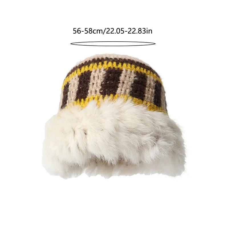 Winter Rabbit Fur Plush Handmade Knitted Hat for Women Men Outdoor Ear Protection Soft Warm Beanie Y2k Streetwear Knitted Hats Winter Rabbit Fur Plush Handmade Knitted Hat for Women Men Outdoor Ear Protection Soft Warm Beanie Y2k Streetwear Knitted Hats