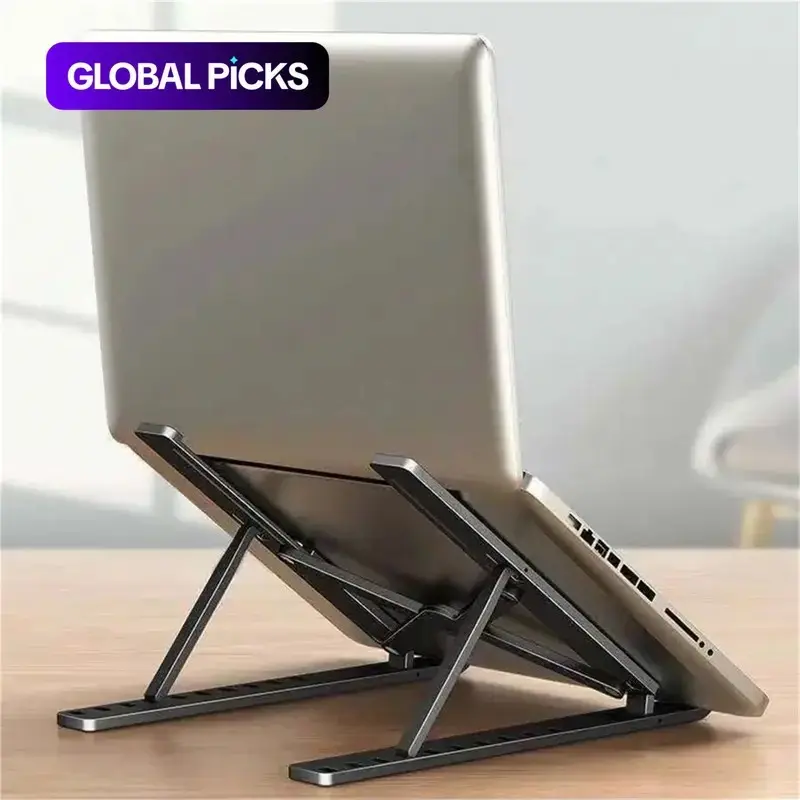 Adjustable Foldable Heat-Dissipating Plastic Laptop Stand, Computer Stand for Laptop, Portable Desktop Laptop Holder Accessory #GLOBAL PICKS/Laptop Stand for Desk, Desk Accessory, Laptop Accessories