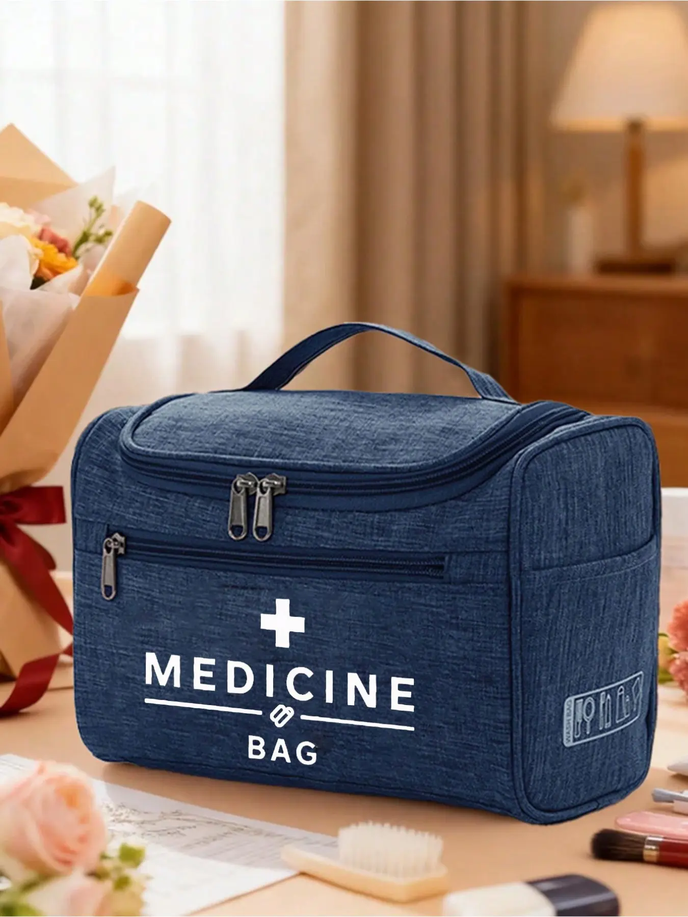 Travel Empty Medicine Bag with 'medicine Bag' Text, Multi-Functional Storage Bag, Portable Medication Organizer, Ideal for Healthcare Professionals