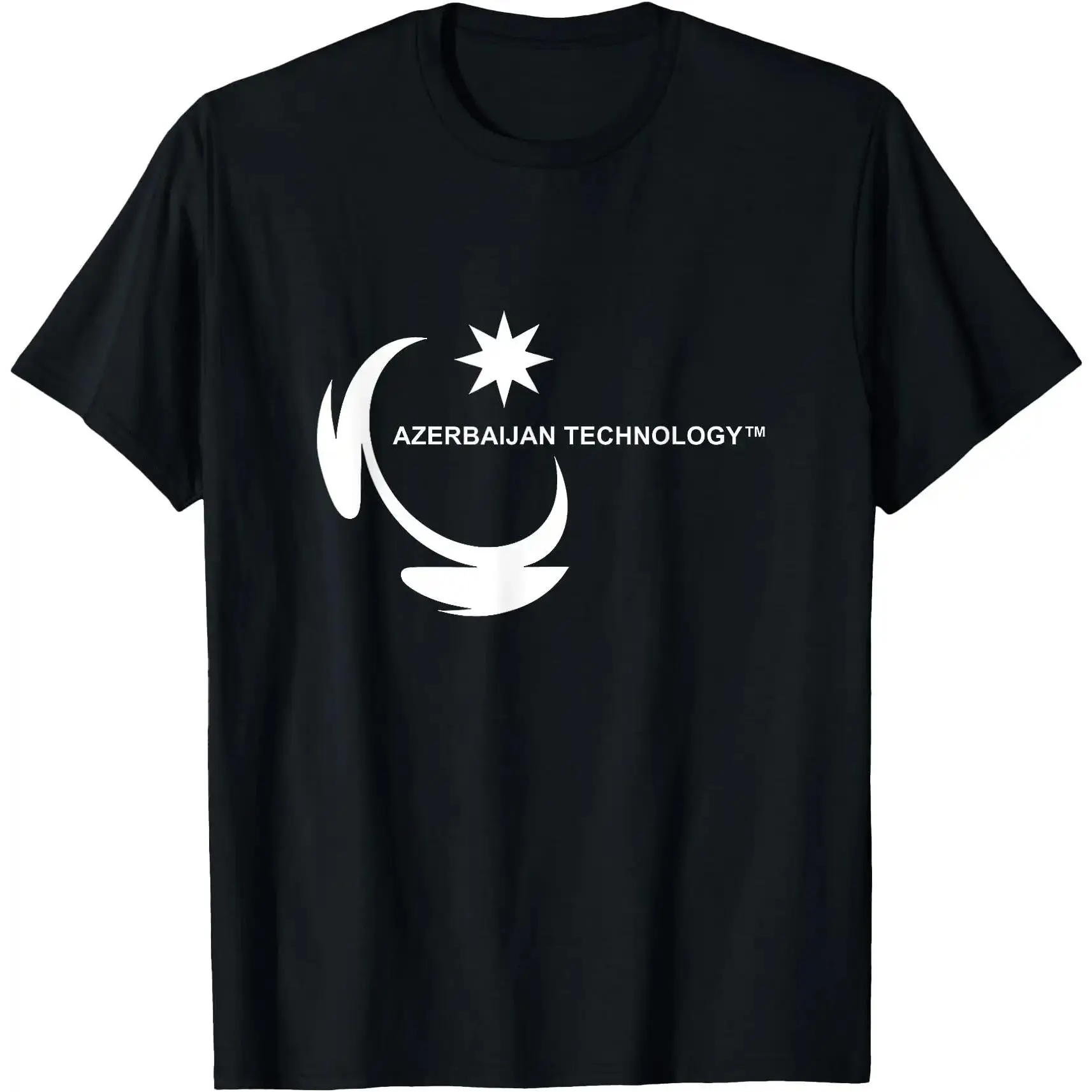 Men's 100% Cotton Short-Sleeve Breathable Casual Azerbaijan Technology Funny Meme Graphic T-Shirt, Men's Top, Tshirt, Elegant, Classic, Menswear, Day, Round Neck, Warmer