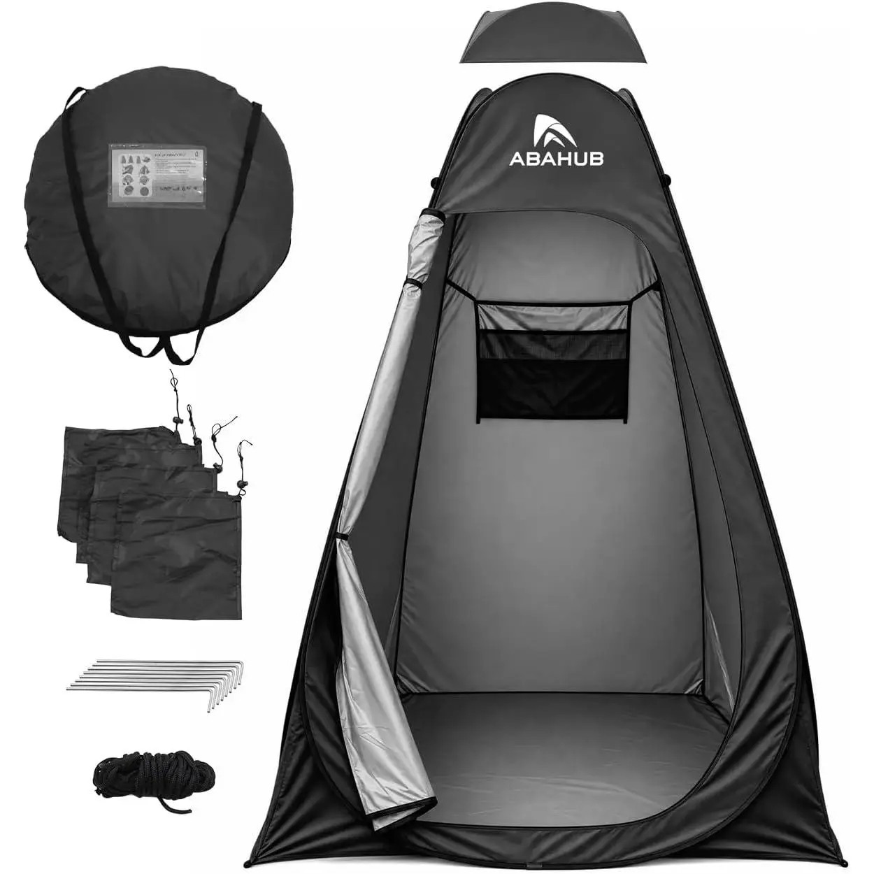 Abahub Pop Up Oversized Shower Tent, Portable Instant Privacy Tents for Camping, Outdoor Changing Room with Removable Floor Mat & Rain Shelter