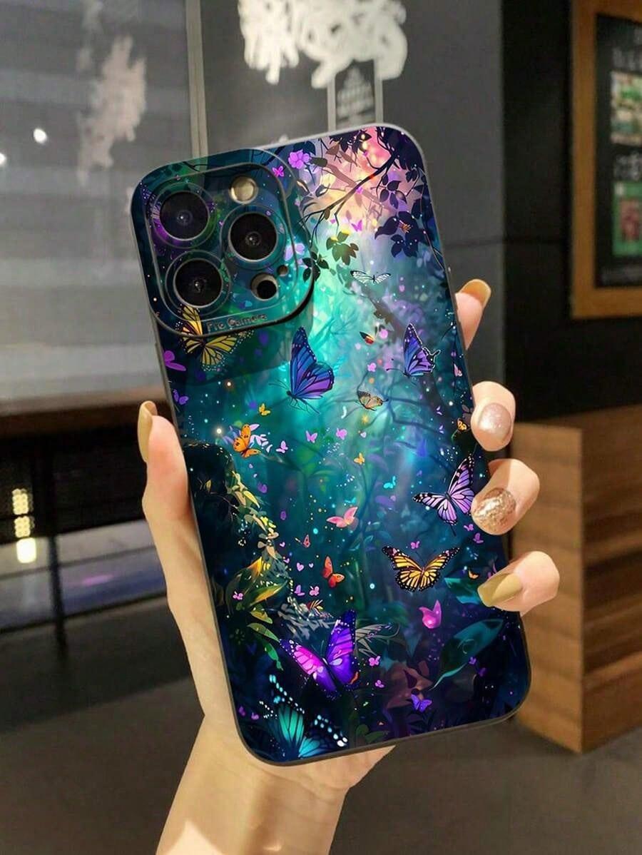 1pc Butterfly Decorated Shockproof Phone Case Suitable For IPhone17/IPhone17 Air/IPhone17 Pro/IPhone17 Pro Max/16 Pro Max/15 Pro Max/14 Pro Max/13 Pro Max/12 Pro Max