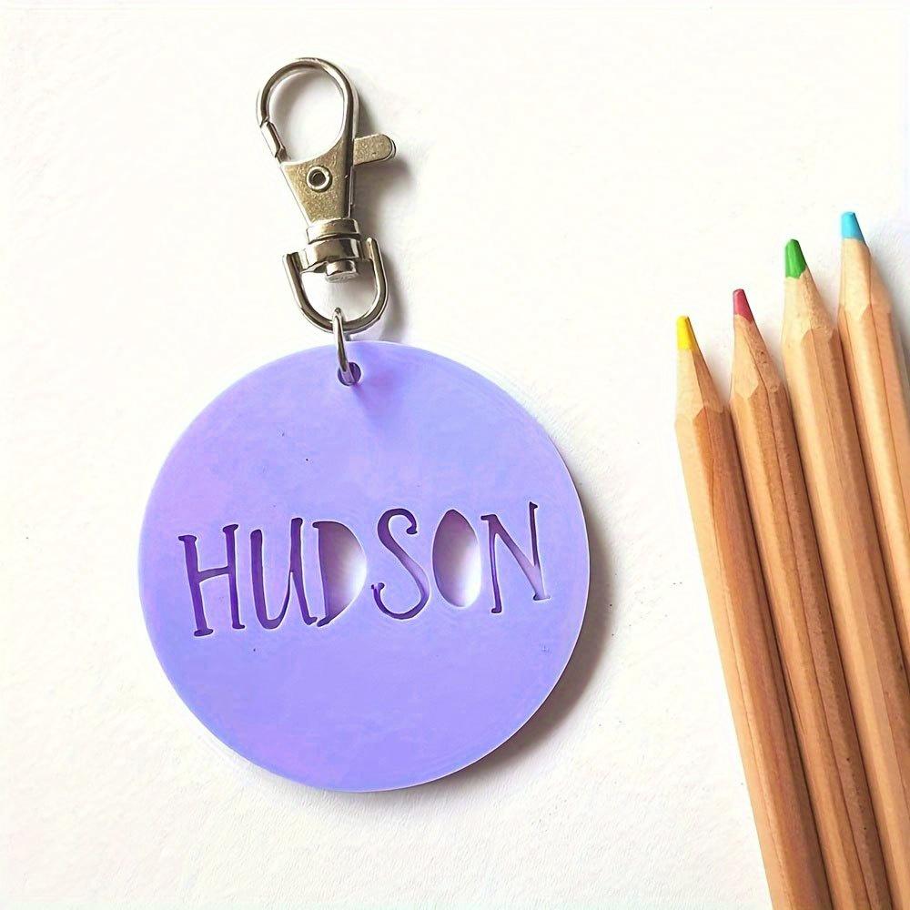 1 Custom Acrylic Name Keychain, Double Layer Backpack Personalized Letter Keyring, Cute Charm with Hardware, Ideal Choice for Halloween And Christmas Back to School Gifts