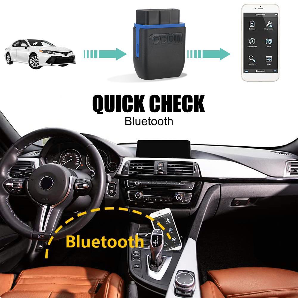 Car Code Reader, Mini Wireless Bluetooth-compatible Diagnostic Scanner, Vehicle Diagnostic Tool, ELM327 V1.5 OBD2 Scanner, Car OBD II Diagnostic Tool for iOS Android & Windows