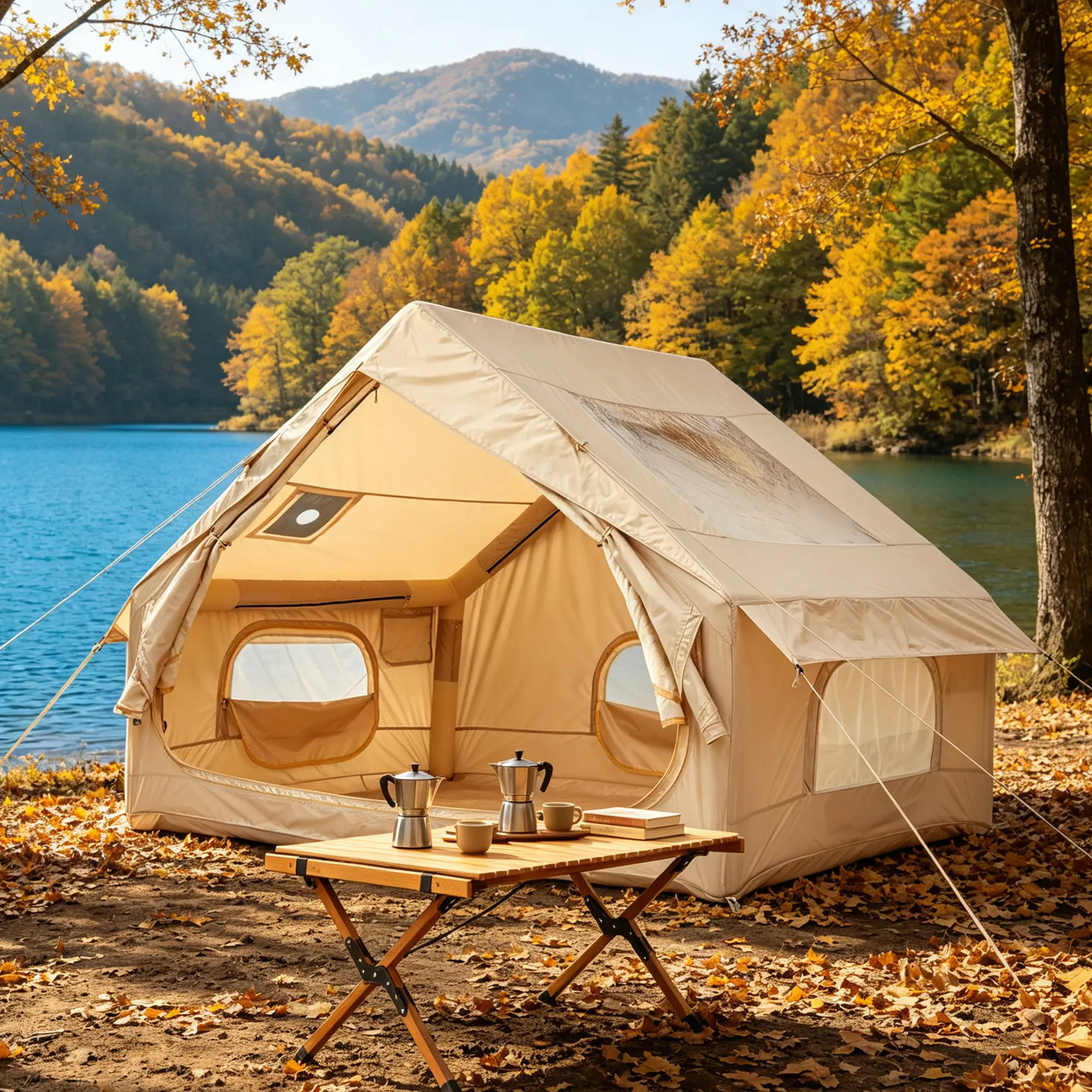 Inflatable Camping Tent, Oxford Fabric Family Waterproof Air Tent for 6 Person, Quick Setup Portable Shelter with Skylight for Hiking & Camping Tent gazebo