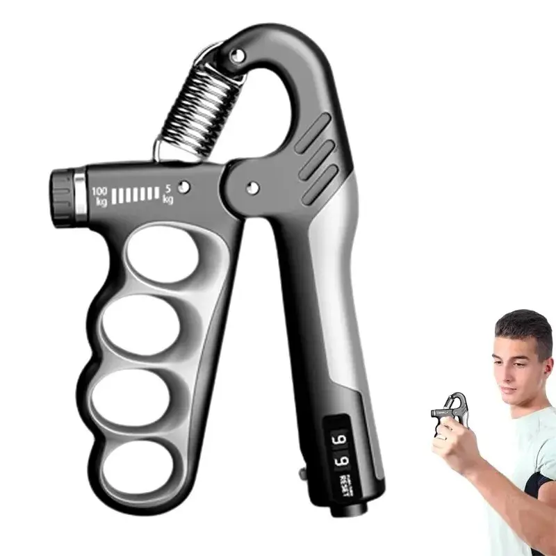 5-100Kg Hand Gripper, Gym Wrist Expander Hand Strengthener Adjustable Dynamometer Grip Strength Tester Hand Grip Finger Forearm Trainer Muscle Recover