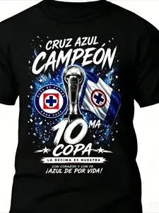 Blue Cross Champion Mexico League Player Jersey, 10th Cup Heart Belief, Long Loose-Fit Casual Top, All Seasons, for Loyal Fans