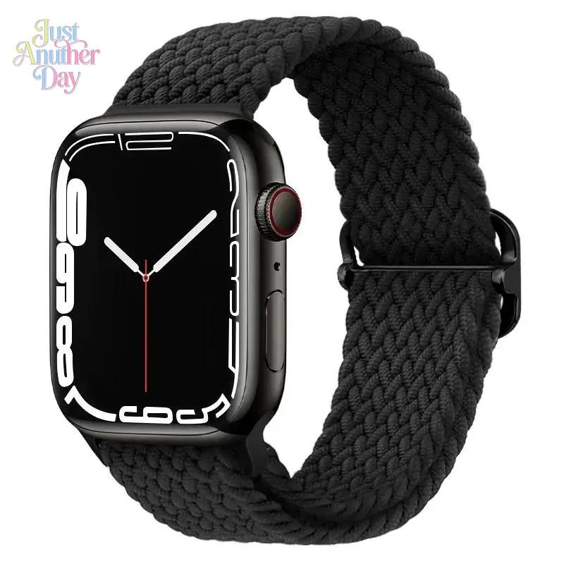 Braided Elastic Apple Watch Band – Stretch Strap (38–49mm, Series & Ultra)