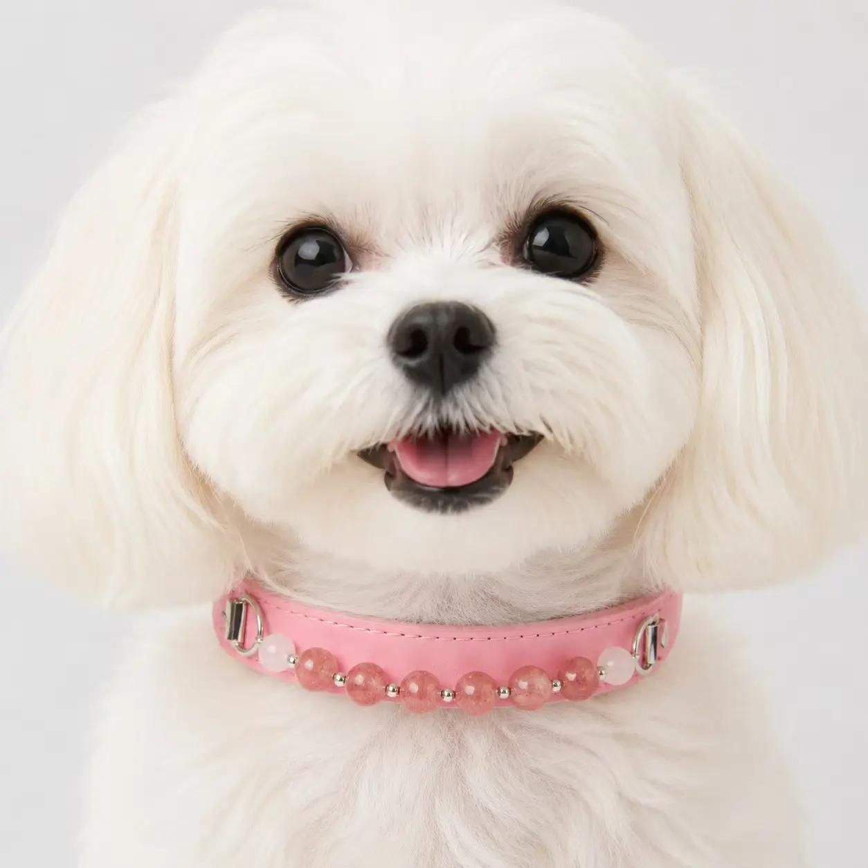 Five-Color Natural Crystal Pet Collar, Ins Princess Style PU Leather Cat Necklace, Sparkly Decor Collar for Small Dogs Maltese & Bichon Frise, Cross-Border Wholesale Supply