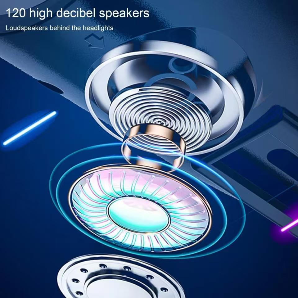 Solar Powered Bike Light, 1 Count Waterproof Bicycle Headlight with 120db Horn, High Brightness 80m Visible Floodlight Range USB Charging Bike Light