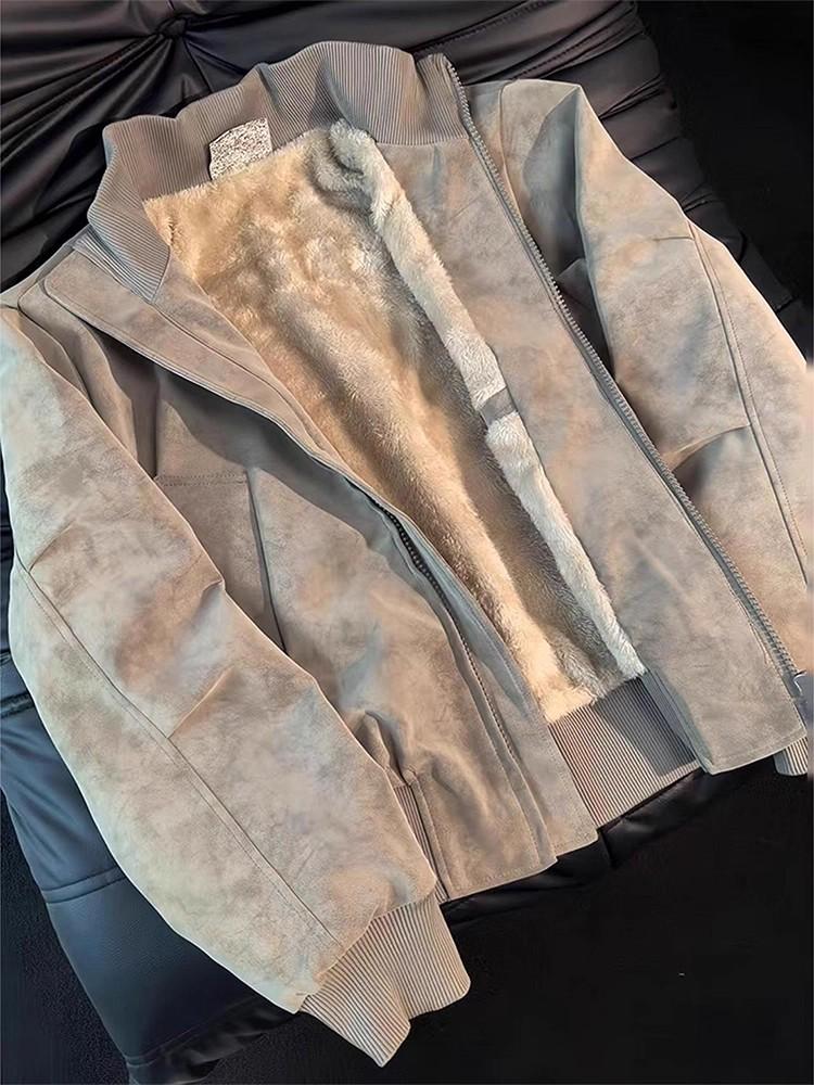 MENINMOTION Official Original Men’s Tie-Dye PU Leather Puffer Jacket – Warm, Cozy Fleece Lined Winter Motorcycle Coat