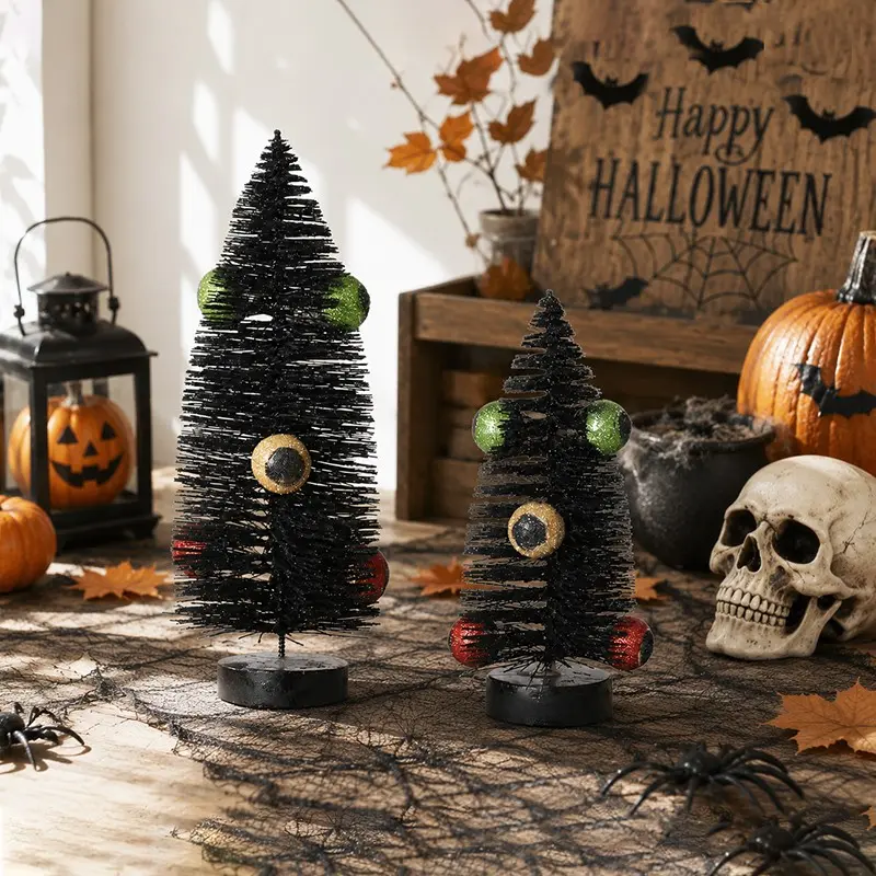 Halloween Decoration PVC Box, Horror Eye Mini Decor Tree, Ghost Festival Desktop Party Ornament, Single Piece Halloween Accessory