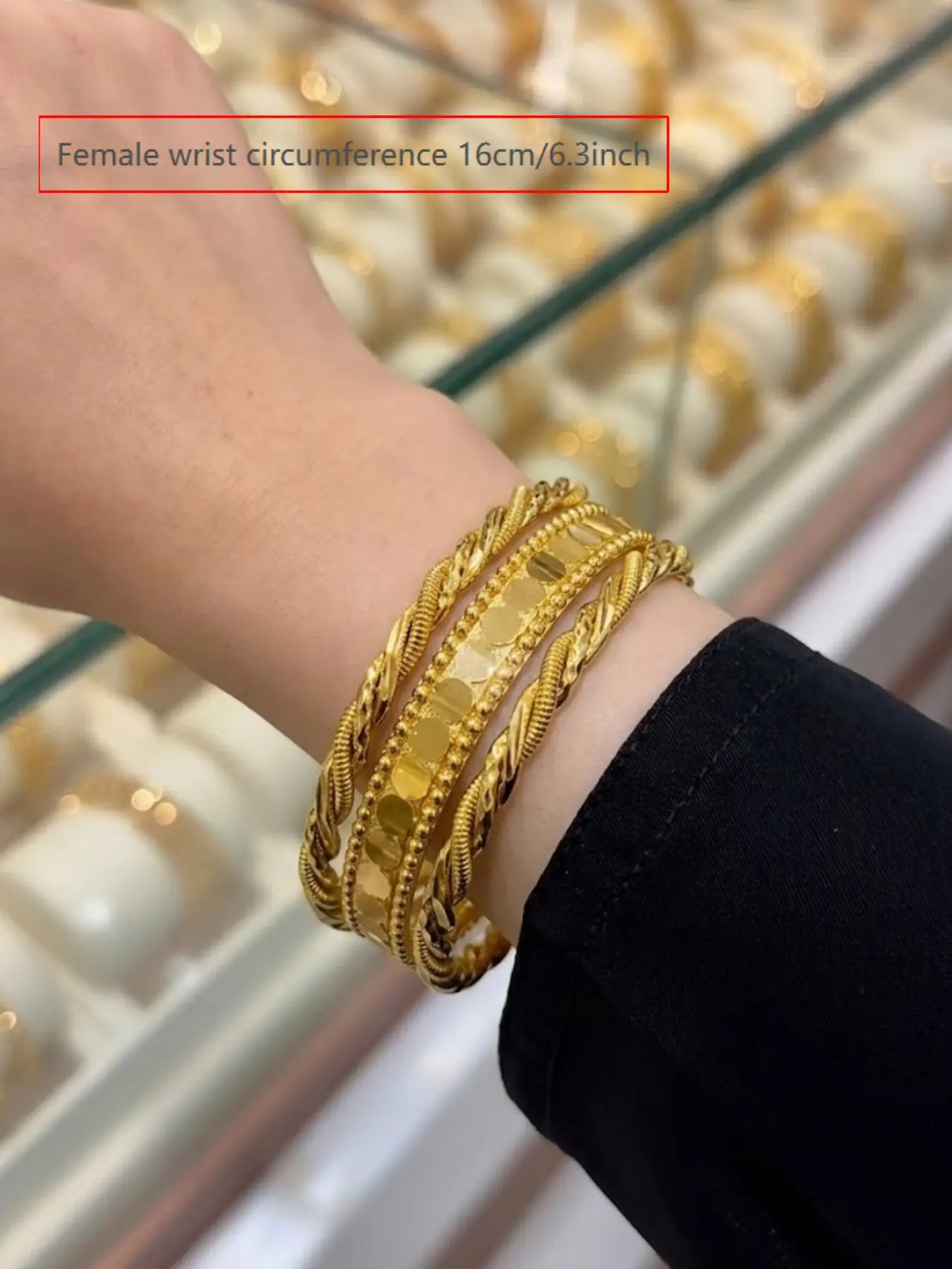 5-Piece Set 24k Gold Plated Bracelets, Rust-Resistant, Stackable Golden Bangle Set, Dubai Luxury Open Cuff, Arabic Style Jewelry, Fade-Proof, Exquisite Cuff