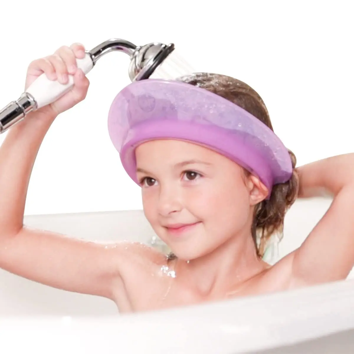 Silicone Air Cushioned Bath Visor for Babies Kids, Shower Cap Shower Water Guard for 1-9 Years Children & Toddler Bath, Fits Head Circumference Greater Than 15 Inches