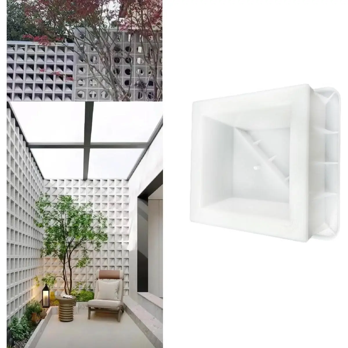 Reusable ABS Concrete Hollow Brick Mold - Durable Hollow Concrete Molds for DIY Garden and Wall Making