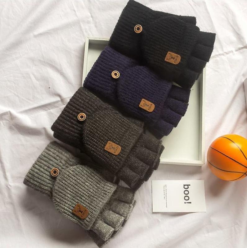 4-Pack Unisex Touchscreen Fingerless Knit Gloves - Thick Warm Half-Finger Winter Gloves for Men/Women/Students