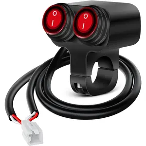 Nilight Motorcycle 7/8 Inch (22mm) Handlebar Switch Plug and Play 12V Waterproof On Off Push Button Dual Control for ATV UTV Driving Light Bar