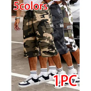 Camouflage Cargo Capri Pants, TK Bestseller Multi-Pocket Men's Capri Pants for Sports, Casual & Fashion Wearsweatpants for men men clothingmens shorts