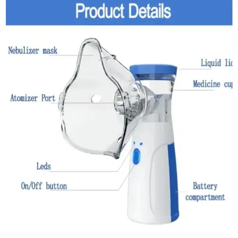 Compact Form Portable Handheld Humidifier Body Beauty Device - Home-Travel Respiratory Aid, 3-Speed Power Adjustment, Adult-Child Friendly, Battery-Free