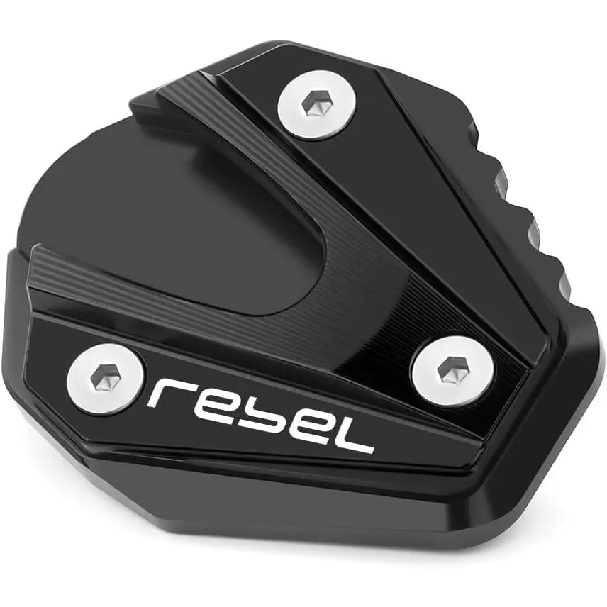Motorcycle Side Stand Extension Kickstand Plate Compatible With H.onda Rebel 500/300 2017-2024 2025 2026| Foot Pad Support CMX500 CMX300 Footing Accessories (black)