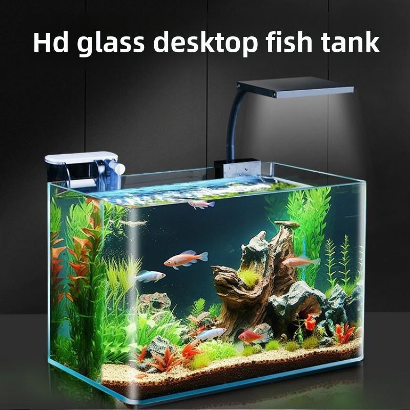 Curved Glass Fish Tank Small Living Room Fish Tank Glass Aquarium Ecological Goldfish Tank Home Aquarium