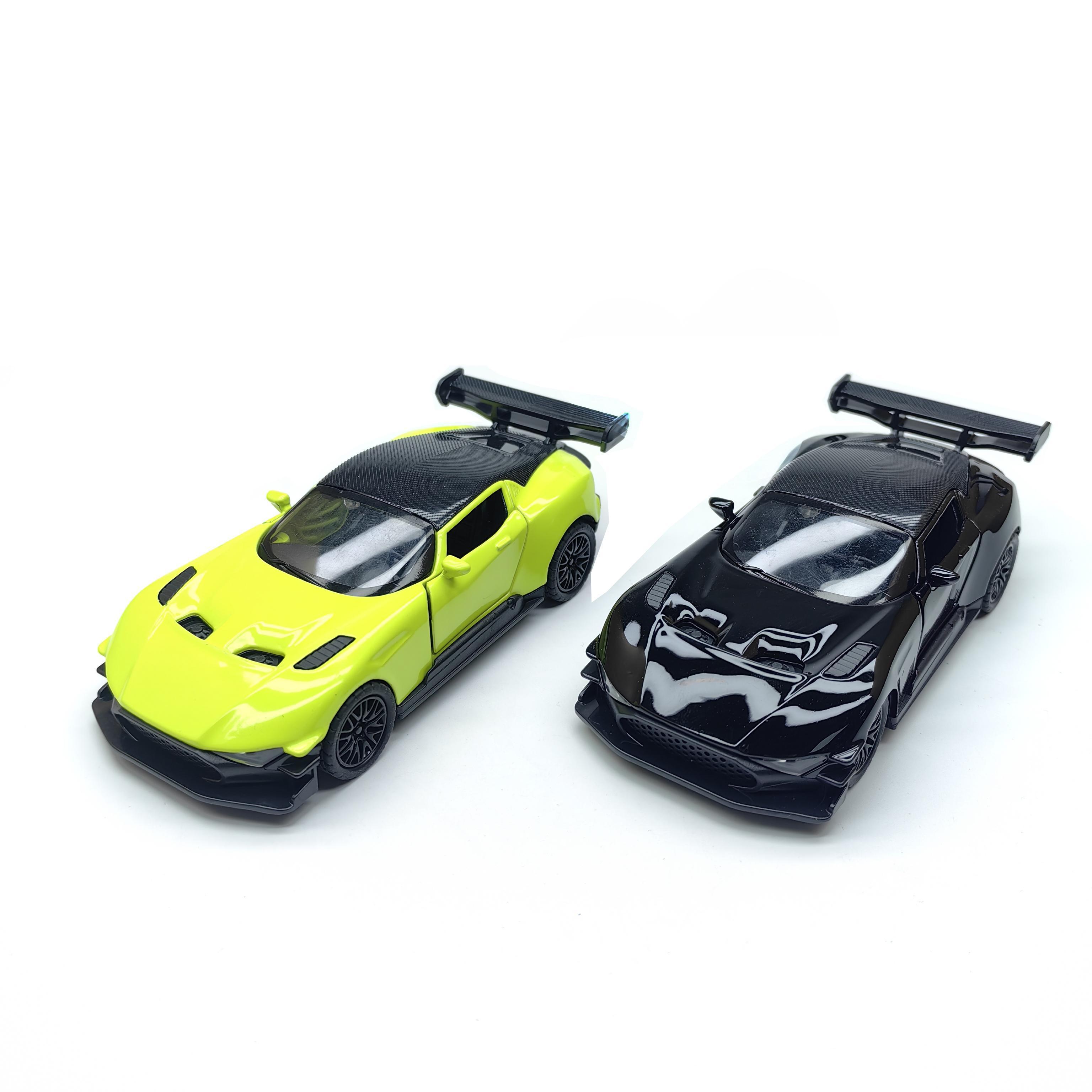 Alloy Miniature Racing Car Model, a Toy Car for Boys. Made of metal, with two openable doors, pull-back function. It can be used