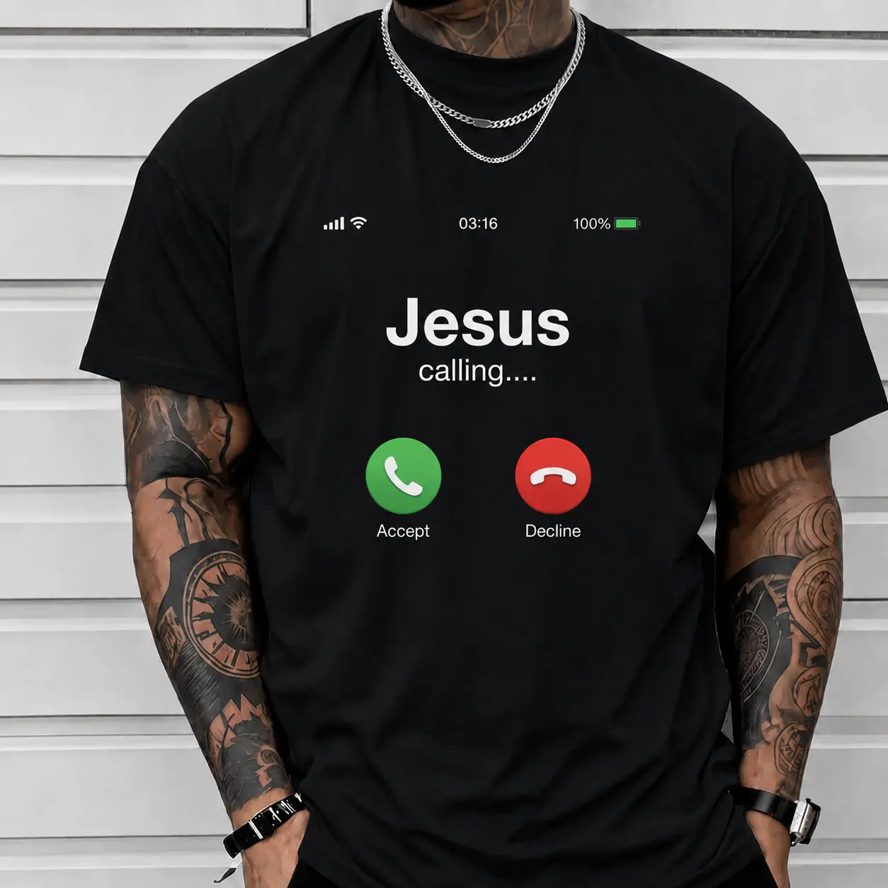 100%  Jesus Calling - Christian Religious Bible Church T-Shirt