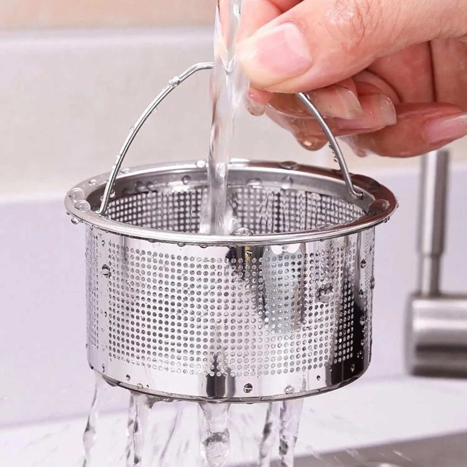 Stainless Steel Kitchen Sink Strainer, Dishwasher Filter, Food Waste Grater, Prevents Clogs, Durable Design, Easy Cleaning