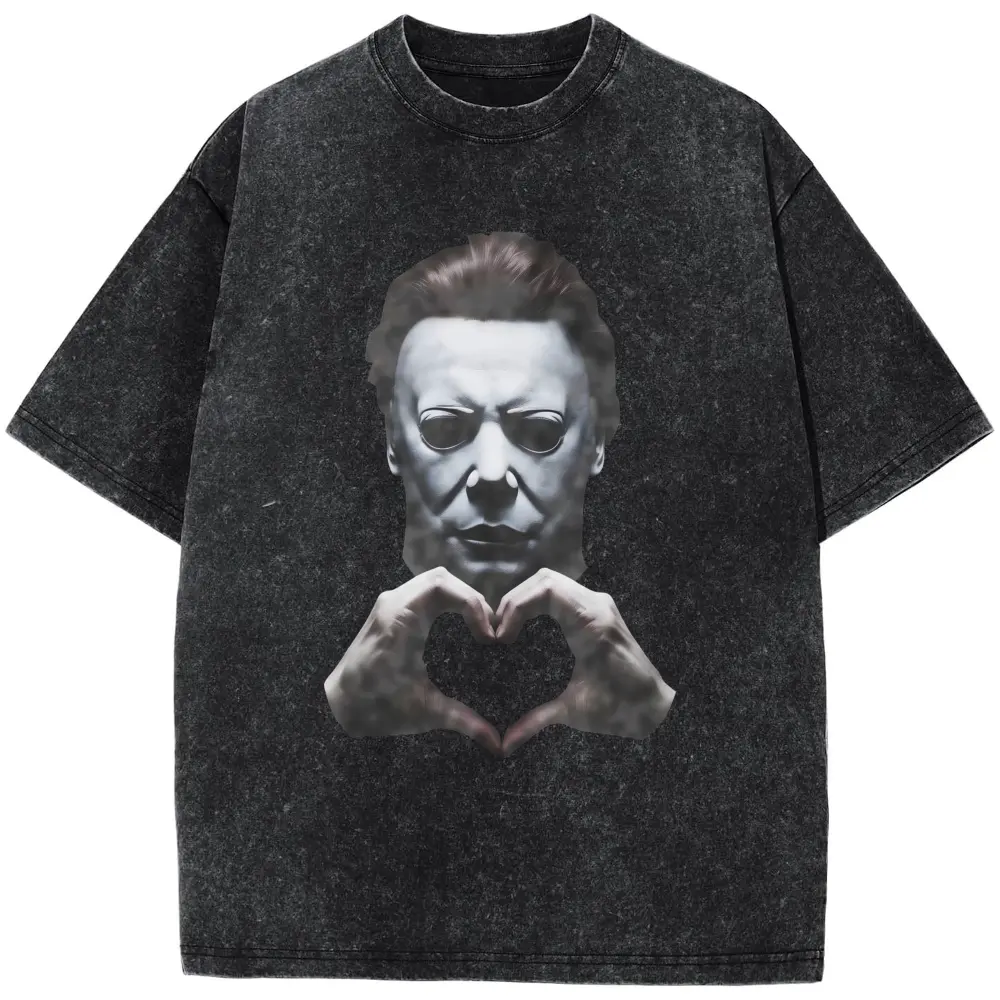 Michael Myers Heart Shirt, Horror Movie Tee, Halloween Gift, Slashers Tshirt, Retro Graphic, Spooky Season, Unisex T-shirt Plus size 4XL 5XL