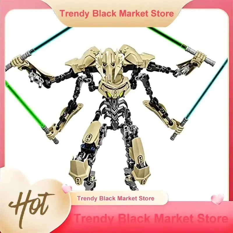 32cm Ksz714 Star Toy Anime General Robot Grievous With Lightsaber Hilt Combat Wea Model Building Blocks Action Figure Gifts