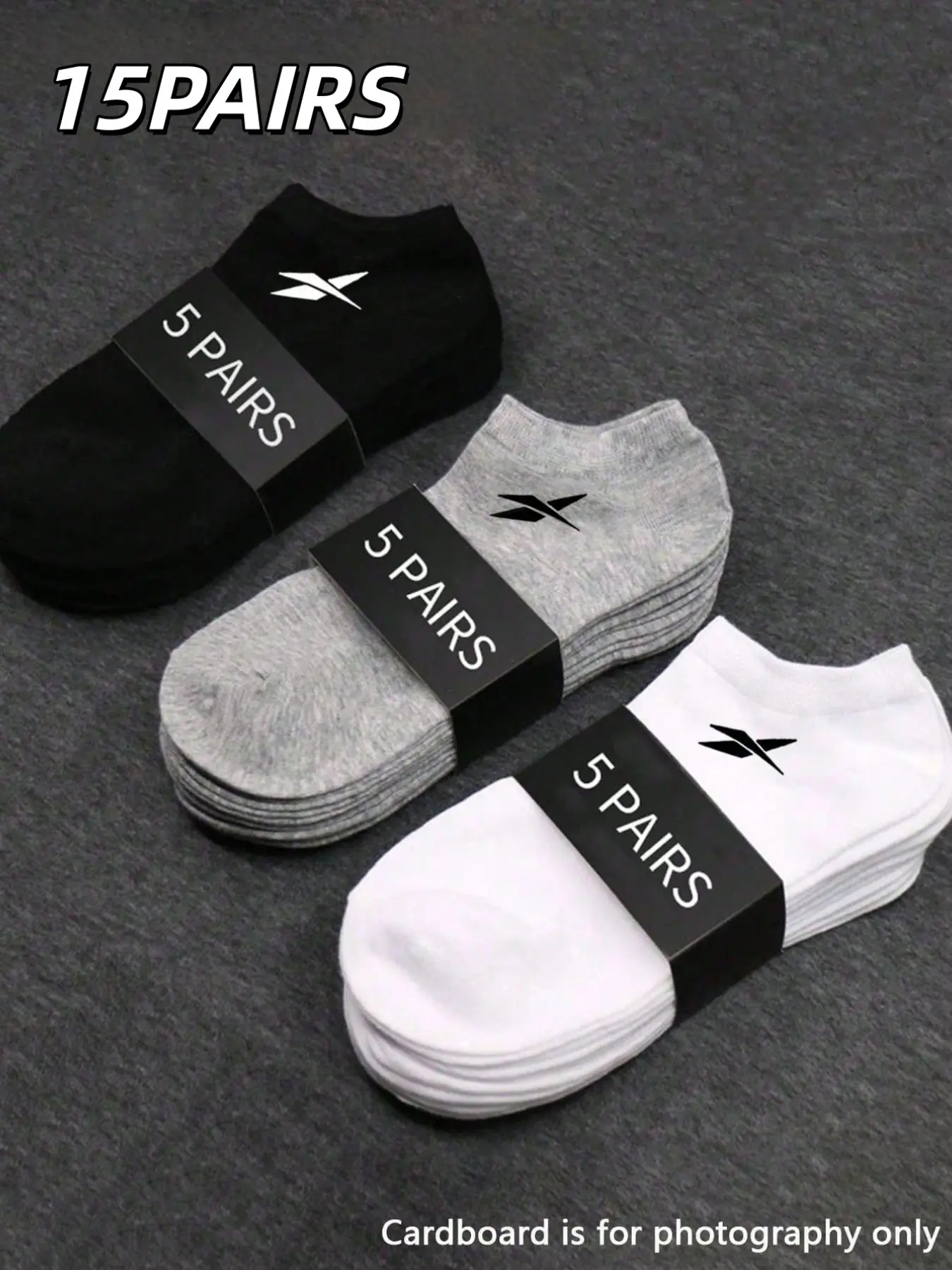 15 Pairs Unisex Classic Ankle Socks, Casual Knit Socks, Solid Colors, Breathable Fabric Socks, Soft Material, Casual Daily Wear, Men's Women's Short Socks Set
