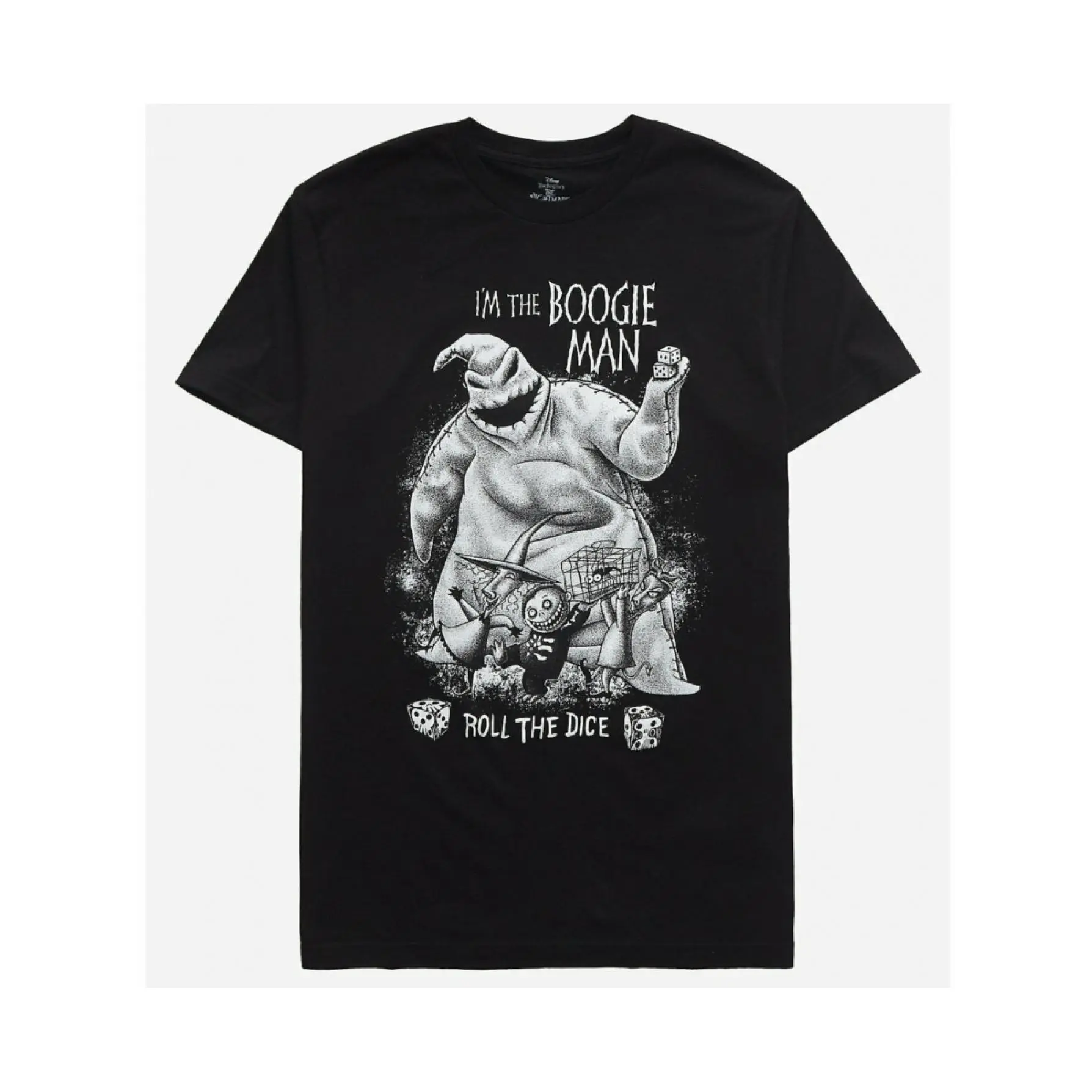 Men's Vintage Oogie Boogie I'm The Boogie Man Roll The Dice Nightmare Before Christmas Halloween Graphic Crew Neck Tee, Classic Spooky Cartoon Casual Regular Fit Short Sleeve Top for Halloween Fan Daily Outfit