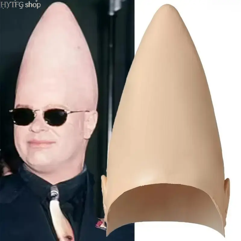 Novelty Cone‑Shape Latex Head Cover With Ears, Alien‑Style Costume Headpiece, Glasses‑Friendly Party Prop, One‑Size Decor Accessory for Halloween, Cosplay & Photo‑Op‑Occasion Styling