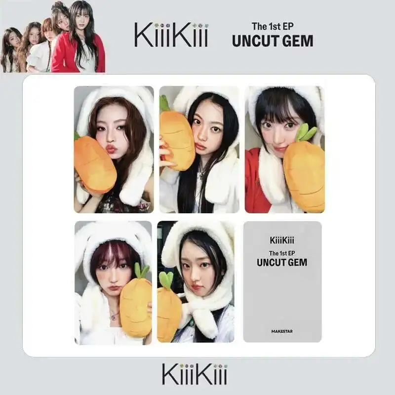 5pcs/set KIIIKIII New Album LOMO Card UNCUT GEM HD Collectible Photo Card LEESOL SUI HAUM JIYU KYA Postcard Fan Girl Gift