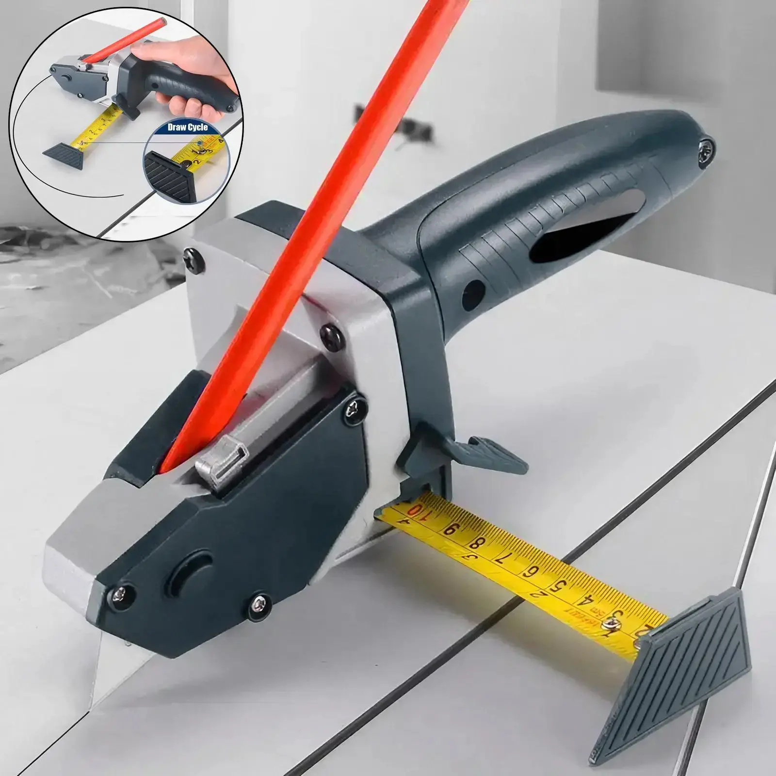Plasterboard Cutting Tool, Drywall Precision Cutting Tool with 6 Blades  1 Pencil, Woodworking Cutting Board Tool, Portable Hand Tools for Home Use, Versatile Cutting Tool, Versatility, Drywall Cutter