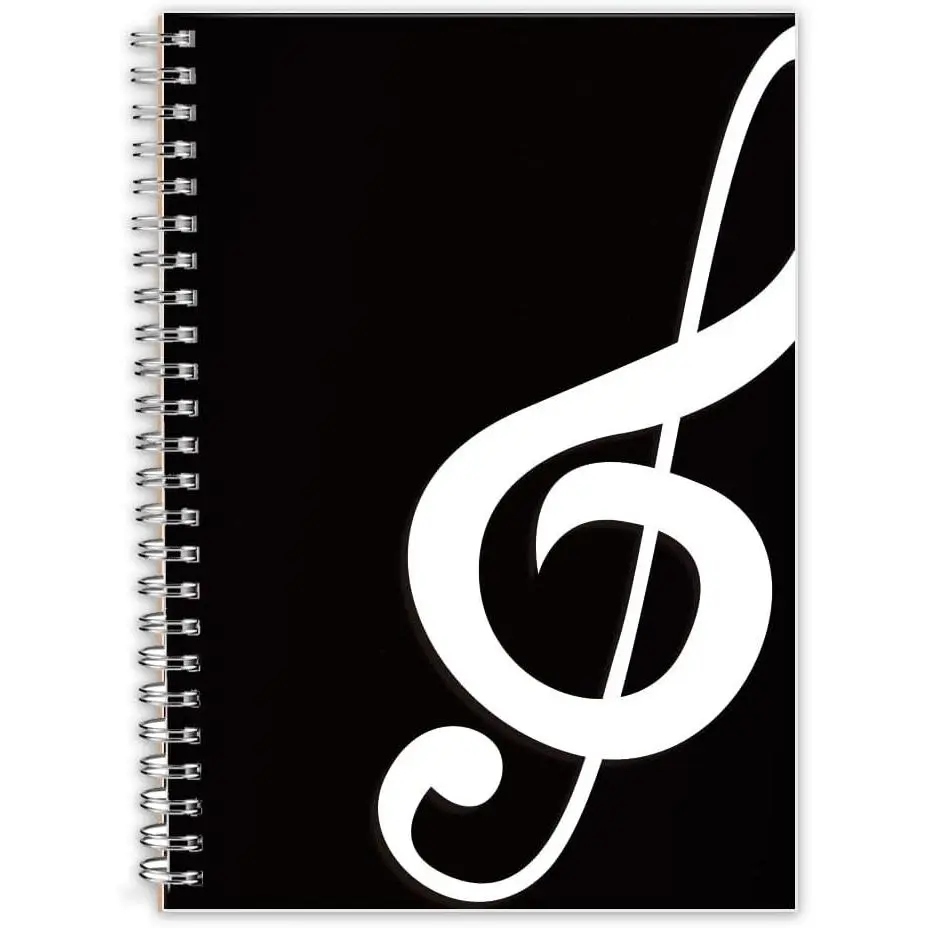 Blank Sheet  Notebook, Composition Staff Paper Notebook, Manuscript Paper Book, 11 Staves, Art  Notebooks Black 160 Pages, 26x19cm