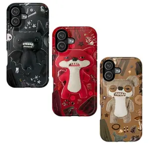 Fuggler Monster Smartphone Case - Weirdcore, Ugly-Cute Teeth Plushie Cover, Indie Aesthetic Dark Humor Gift | Cellphone Accessory Shell for iPhone 11-17 Pro Max/Plus, Samsung Galaxy S23-25 Handheld Devices