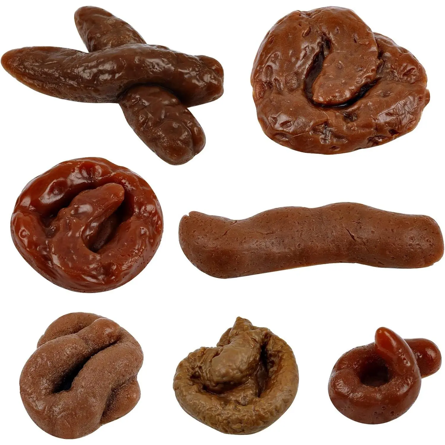 7 Pieces Fake Poo Realistic Fake Turd Prank Lifelike Poo Toy Gags and Practical Joke Toys for April Fools' Day Prank Party Supplies