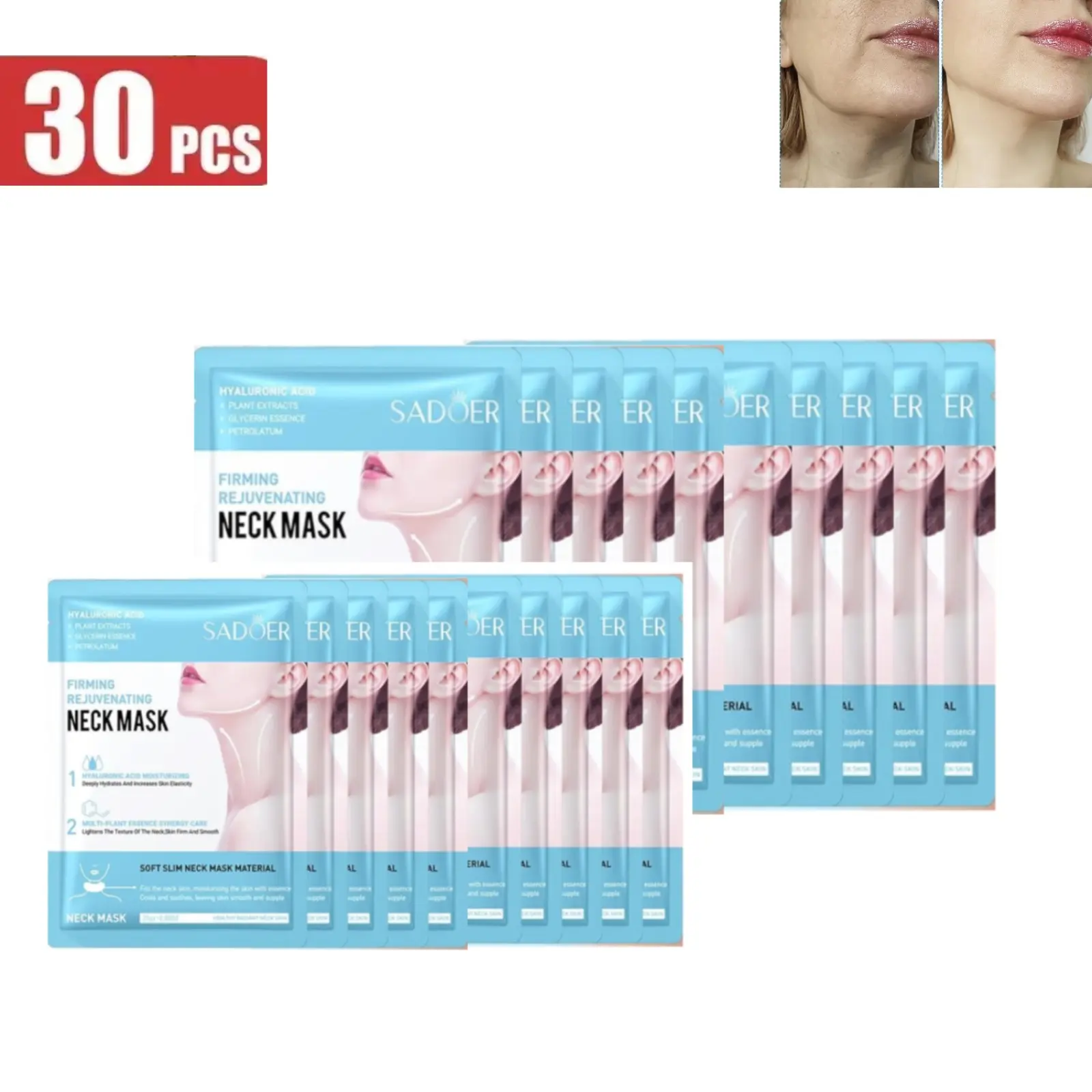 Collagen Neck Mask，Anti-Wrinkle & Firming Neck Patches with Hyaluronic Acid,Centella Asiatica & Plant Extracts,Deep Hydration & Elasticity Care for Smooth-Looking Skin, Women Neck Care Gift Set