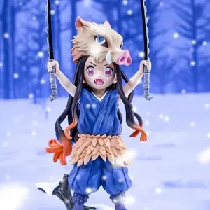 Demon Slayer Nezuko Cosplay Inosuke Pig Head Standing Anime Figure Model, Collectible Display Piece, Wholesale Available