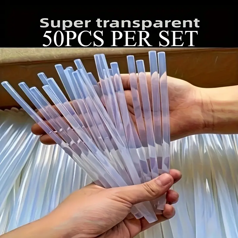 50pcs Ultra-Clear Premium Silicone Hot Glue Sticks - Non-Toxic, Smooth, Odorless, and Dripless for DIY Crafts, Woodworking, and Repair Projects - Compatible with Most Glue Guns and Easy to Use