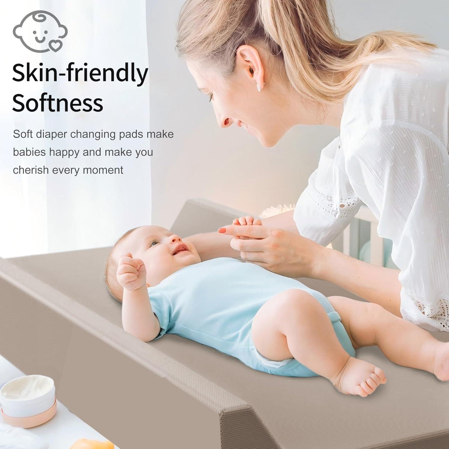 Multifunctional baby changing table, equipped with a soft foam pad |     Waterproof PU leather care and bathing table