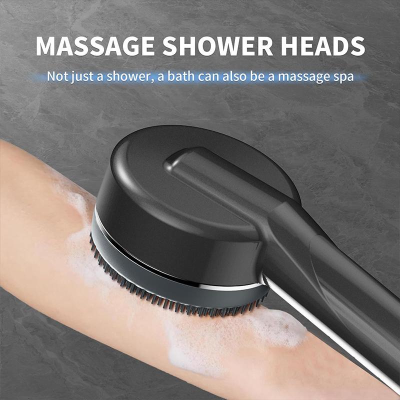 Shower Head Set: 3-Piece Kit with 4 Modes Handheld Shower, Soft Hose, No-Drill Shower Holder, Modern Bathroom Shower Equipment