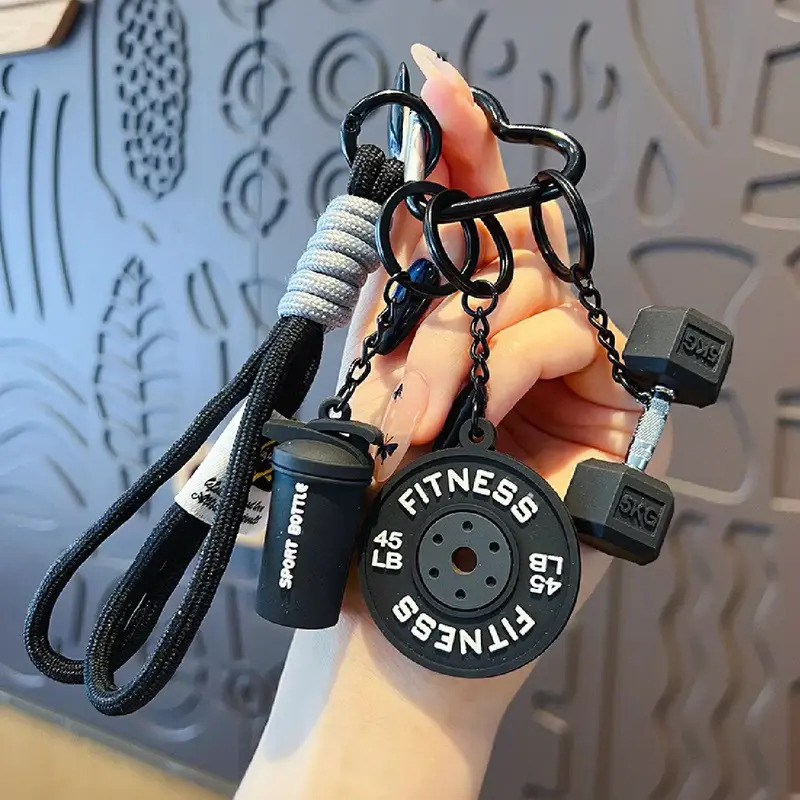 1 Piece Creative Versatile Barbell Decorative Hanging Keychain Lanyard for Bags and Keys, Key Accessories, Stylish Accessory for Everyday Use, Perfect Gift Idea #GLOBAL PICKS