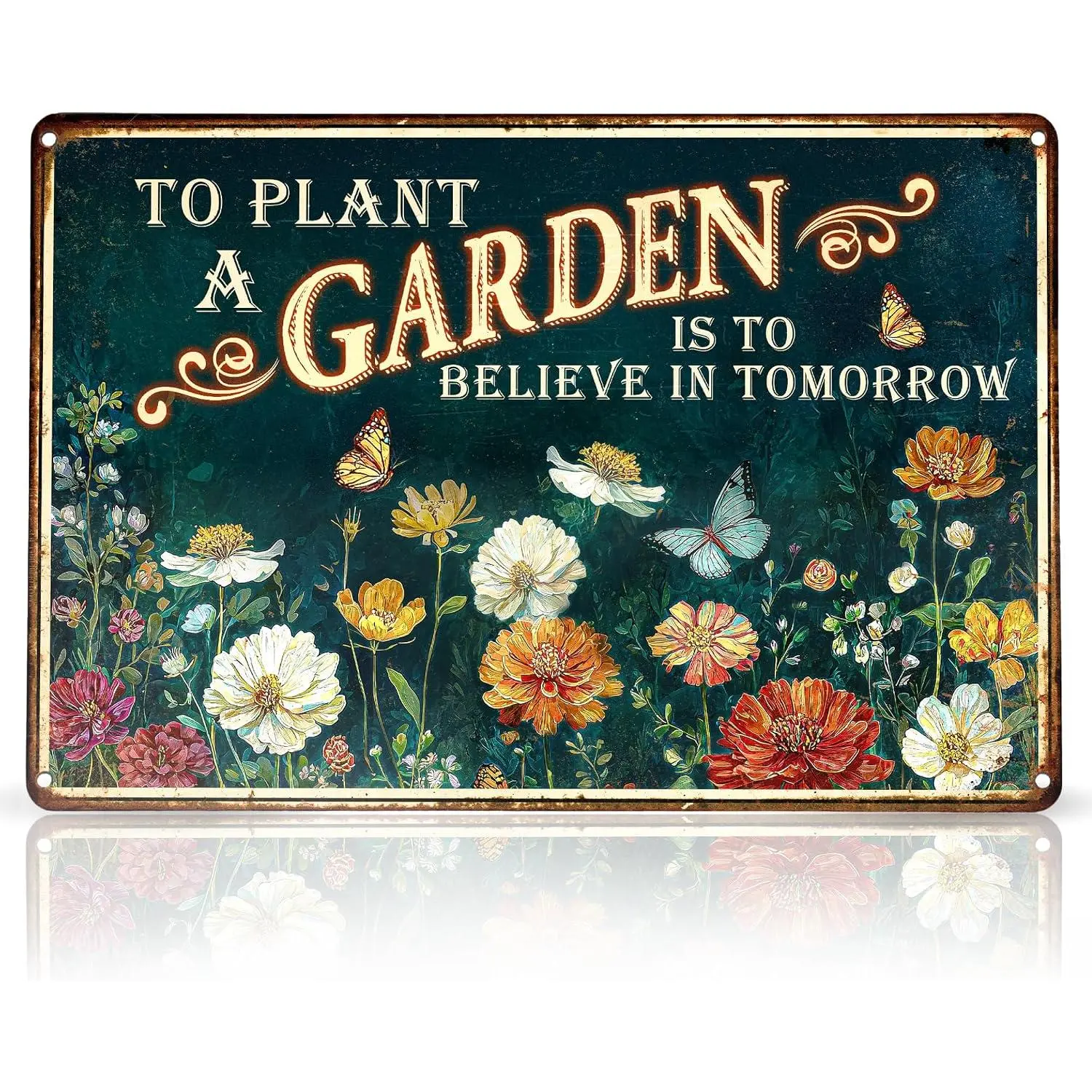 Garden Sign -  Gardening Metal Signs for Outside - Patio Gardening Gifts for Women, Men,  Lovers, Gardeners -  Fence Decor Outdoor Greenhouse Garden Signs - 12''x8'' Metal Sign