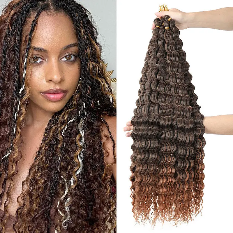 Synthetic Wig Crochet Hair Extensions Curly Hair Bundles Deep Water Wave Hair Long Curly Hair clip hair extensions