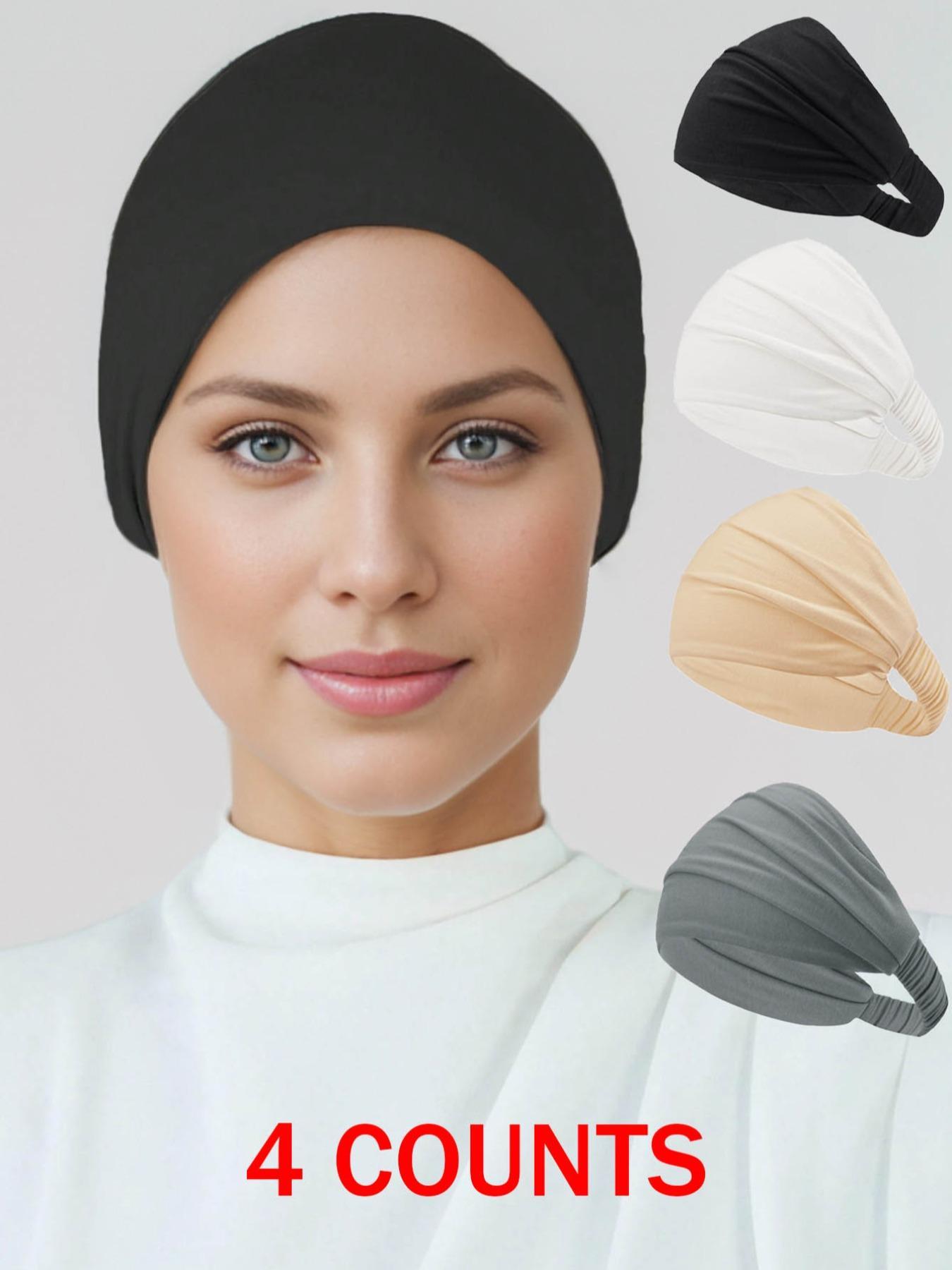 Women's Solid Color Ruched Instant Hijab, Casual Soft Comfortable Instant Hijab for Daily Wear, Modest Hijab, Fashion Accessories for Women & Girls